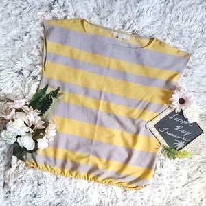 LOFT Cropped Sleeve Blouse